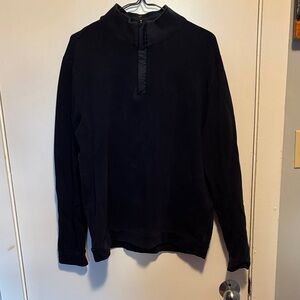 Hugo Boss Regular Fit Men's Black Quarter-Zip Sweater